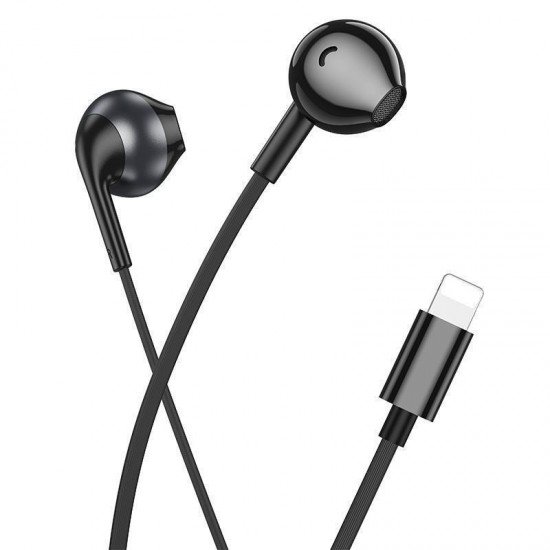 Hoco M115 Hands Free Sagacious Lightning Universal Earphones Hi-Fi Stereo με Μικρόφωνο Μαύρα 1.2m