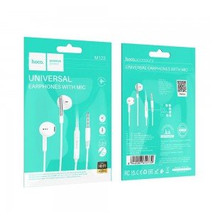 Hoco M123 ακουστικά 3.5MM jack glory universal με μικρόφωνο , Λευκά