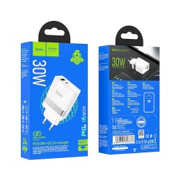HOCO wall charger Type C + USB QC3.0 Power Delivery 30W Starter N21 white