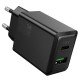 HOCO 220V 30W, GaN, USB-A + USB-C, Nuevo /black/ - N71