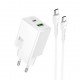 HOCO 220V 30W, GaN, USB-A + USB-C + cable Type-C - Type-C, Nuevo /white/ - N71