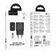 Hoco N76 Φορτιστής Ταξιδίου Star GaN 25W Fast Charge με 1xUSB-C και Καλώδιο USB-C σε USB-C Μαύρος