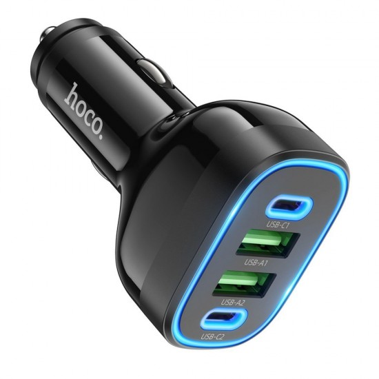 HOCO Car Charger 2 x USB A + 2 x Type C PD QC 72W NZ11 Black