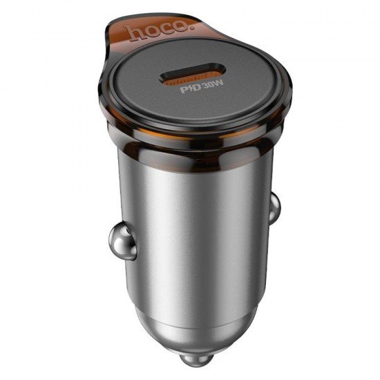 Hoco NZ16 φορτιστής αυτοκινήτου , Rigorous PD30W, 1 θ΄ύρα USB-C ,Γκρί