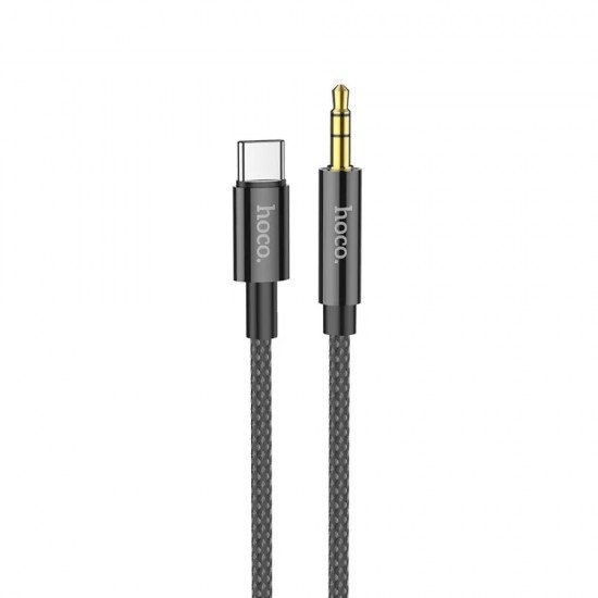 HOCO UPA19 Καλώδιο σύνδεσης Ήχου Braided USB-C Αρσενικό σε 3.5mm Αρσενικό Μαύρο 1m