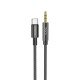 HOCO UPA19 Καλώδιο σύνδεσης Ήχου Braided USB-C Αρσενικό σε 3.5mm Αρσενικό Μαύρο 1m