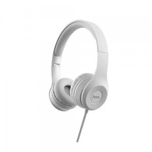 Hoco W21 Ακουστικά Stereo Graceful Charm 3.5mm με Μικρόφωνο Γκρι