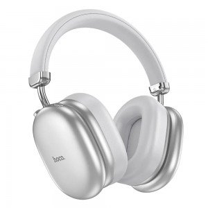 Hoco W35 Max Wireless Ακουστικά Stereo V5.4 800mAh με υποδοχή Micro SD και AUX ANC Ασημί