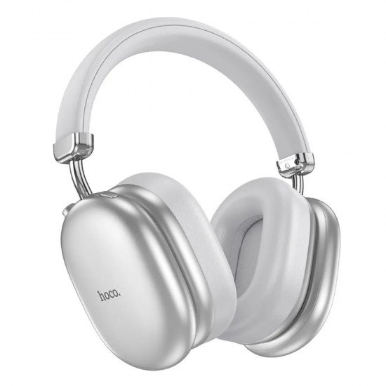 Hoco W35 Max Wireless Ακουστικά Stereo V5.4 800mAh με υποδοχή Micro SD και AUX ANC Ασημί