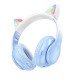Hoco W42 Wireless Ακουστικά Stereo Cat Ears 400mAh MicroSD και AUX Crystal Blue