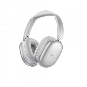 Hoco W73 Wireless Ακουστικά Stereo Graceful HiFi Audio v6.0 400mAh 45 Ώρες Ομιλίας AUX USB-C Ασημί