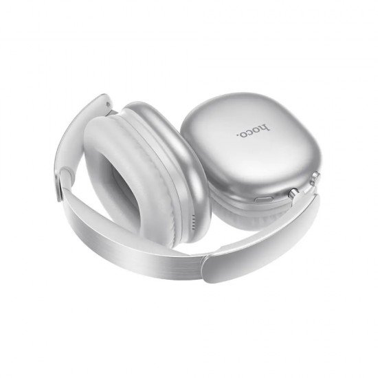 Hoco W73 Wireless Ακουστικά Stereo Graceful HiFi Audio v6.0 400mAh 45 Ώρες Ομιλίας AUX USB-C Ασημί