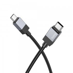 Hoco X110 Καλώδιο Honorific USB-C σε USB-C 60W Braided Μαύρο 1m