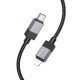Hoco X110 Καλώδιο Honorific USB-C σε Lightning 27W Braided Μαύρο 1m