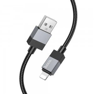 Hoco X110 Καλώδιο Honorific USB-A σε Lightning 2.4A Braided Μαύρο 1m