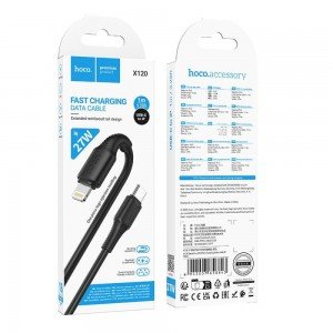 Hoco X120 beneficio καλώδιο Type-C to Lightning, 1m, 27W, Μαύρο