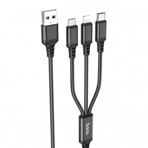 HOCO X76 Cable 3-in-1 - USB-A, 1м, 18W, 2.0A, Super charging 