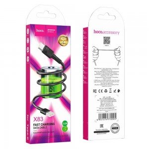 HOCO X83 καλώδιο φόρτισης Victory TYPE-C 3A , Μαύρο