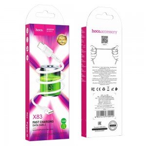 HOCO X83 καλώδιο φόρτισης Victory TYPE-C 3A , Λευκό
