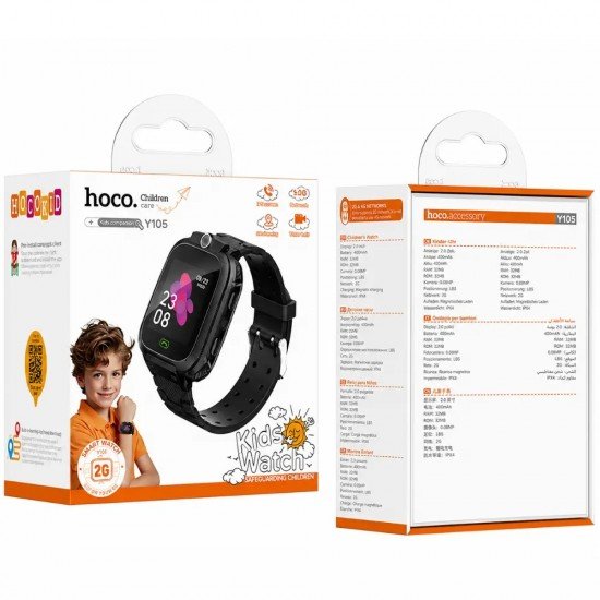 Hoco Y105 2G 400mAh 1.44” GPS Κάμερα με Δυνατότητα Κλήσεων και Μηνυμάτων Μαύρο