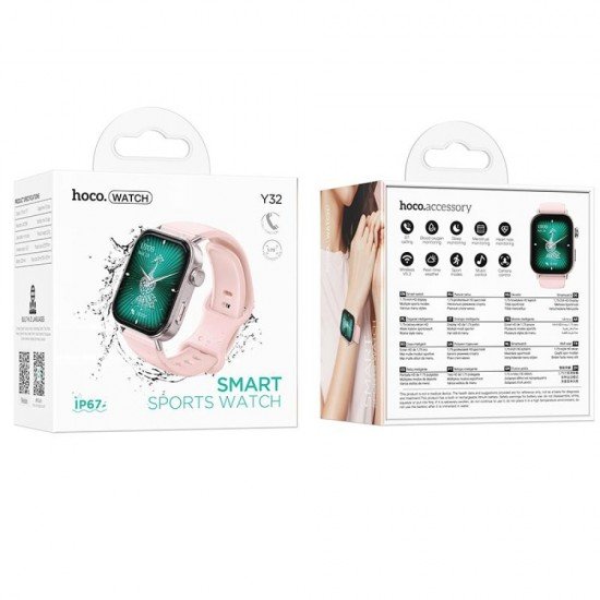 HOCO Y32 SPORTS SMART WATCH (CALL VERSION), ΡΟΖ