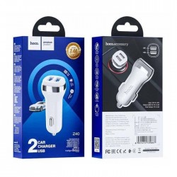 HOCO Car charger - Z40 2.4A 2 x USB white