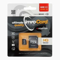 Imro memory card 128GB microSDXC class 10 UHS-3 + adapter