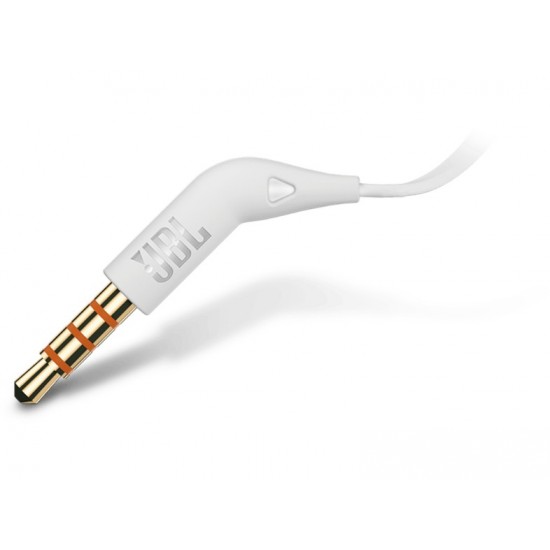 JBL T110, InEar Universal Headphones 1-button Mic/Remote (White)