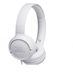 JBL Tune 500, OnEar Universal Headphones 1-button Mic/Rem (White)