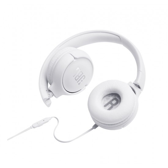 JBL Tune 500, OnEar Universal Headphones 1-button Mic/Rem (White)