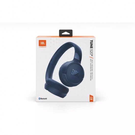 JBL Tune 520ΒΤ, On-Ear Bluetooth Headphones, Multipoint, APP, (Blue)