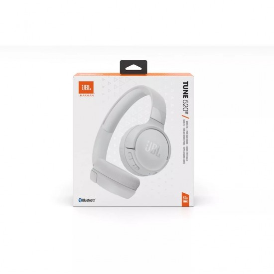 JBL Tune 520ΒΤ, On-Ear Bluetooth Headphones, Multipoint, APP, (White)