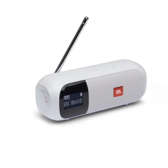 JBL Tuner 2, Bluetooth Speaker with DAB/FM Radio, Waterproof IPX7 (White)