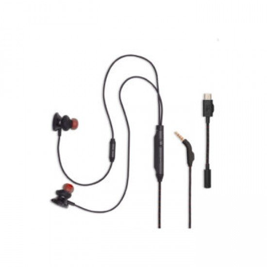 JBL Quantum 50C, InEar Wired Gaming Headphones, USB-C Dongle (Black)
