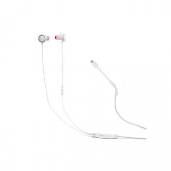 JBL Quantum 50C, InEar Wired Gaming Headphones, USB-C Dongle (White)
