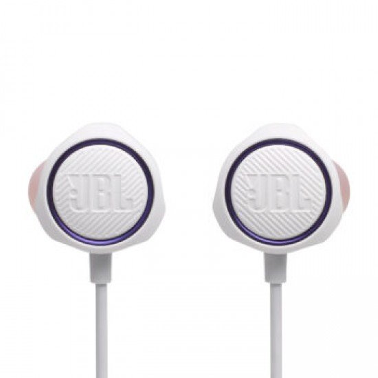 JBL Quantum 50C, InEar Wired Gaming Headphones, USB-C Dongle (White)