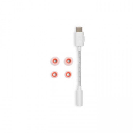 JBL Quantum 50C, InEar Wired Gaming Headphones, USB-C Dongle (White)