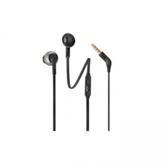JBL T205Ε, InEar Universal Headphones 1-button Mic/Remote (Black)