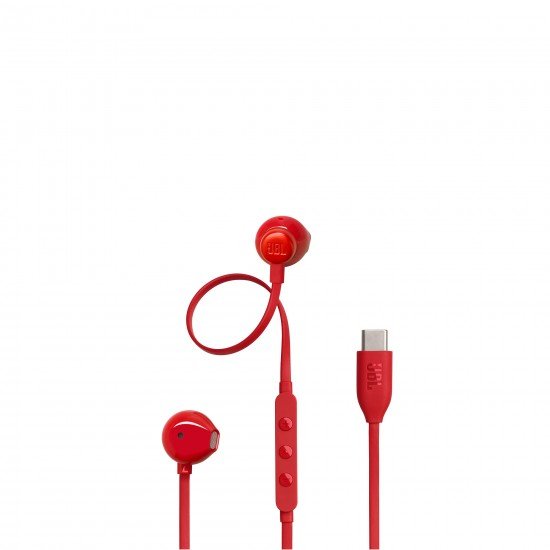 JBL Tune 305C, Ear-Buds Headphones, USB-C, Hi-Res, (Red)
