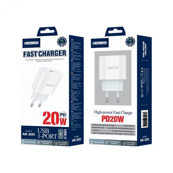 JELLICO wall charger AK200 PD 20W 1xUSB-C White