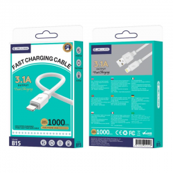 JELLICO USB Cable - B15 3.1A lightning 1m white