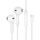 JELLICO wired earphones EP2A USB-C with microphone 1.2M White