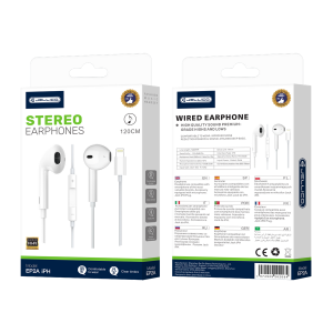 JELLICO wired earphones EP2A Lightning with microphone 1.2M White