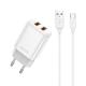 JELLICO wall charger EU02 2.4A 12W 2xUSB + cable USB-C White