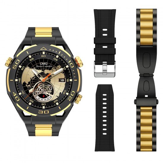 Smart watch Kalobee SK4 Pro Max: SET 2 straps, AMOLED /black+gold/