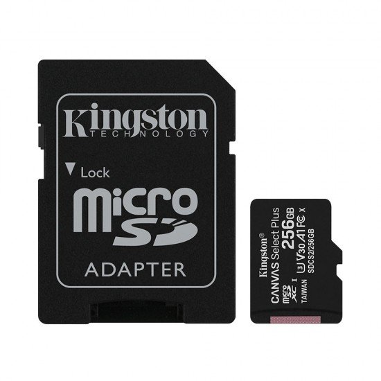 KINGSTON CANVAS SELECT PLUS MICROSDHC 256GB U1 V10 A1 WITH ADAPTOR