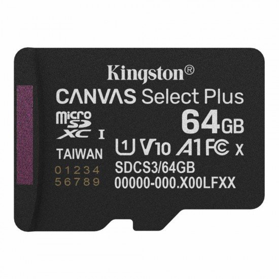 Kingston microSD 64GB Canvas Select+ G3 150MB/s (SDCS3/64GBSP) (KINSDCS3-64GBSP)