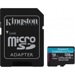 KINGSTON SDCG2/128GB CANVAS GO 128GB MICRO SDXC CLASS 10 UHS-I U3 V30 + SD ADAPTER