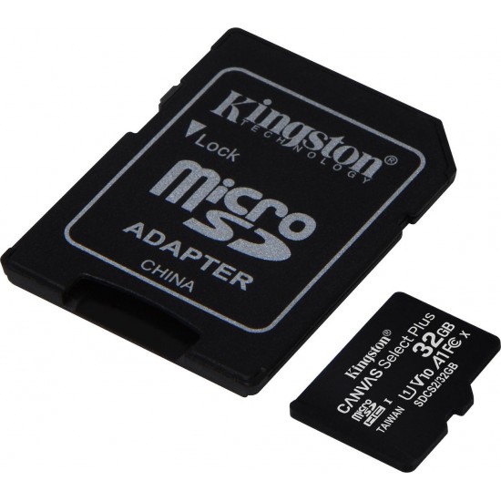 KINGSTON CANVAS SELECT PLUS MICROSDHC 32GB U1 V10 A1 WITH ADAPTOR