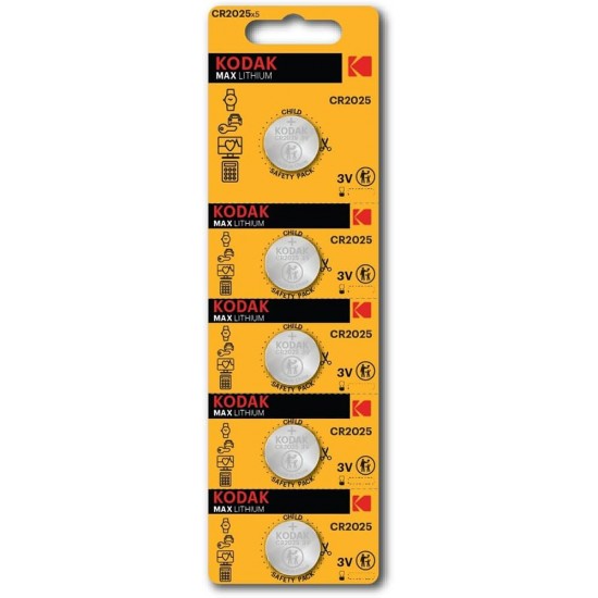 Kodak Μπαταρία Λιθίου Ρολογιών CR2025 3V 5BL